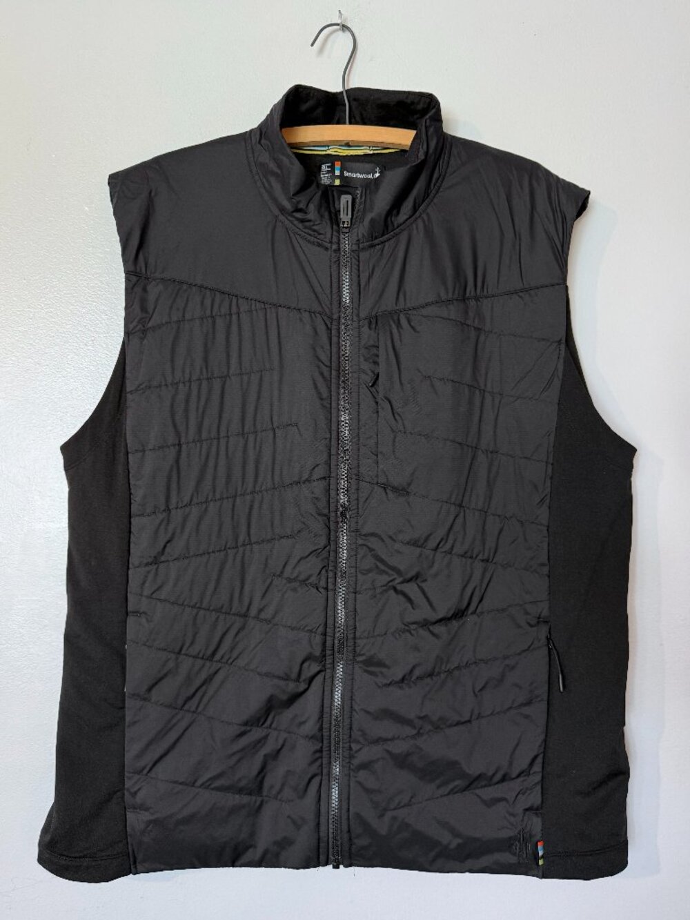 XXL Smartwool Men’s BLACK vest quilted merino wool Smartloft fall winter layer
